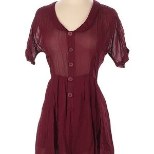 Reformation Deep Red Sheer Romper
